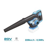 Koma Tools 20v-ass Aspirador Soplador Eléctrico 20V sin Batería, 228 km/h Flujo Aire, 7 Velocidades, Luz LED, Bolsa Incluida, Serie Pro