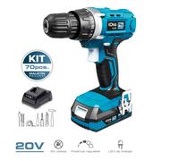 Koma Tools Kit Taladro Atornillador 20V con 70 Accesorios