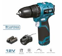 Koma Tools Kit Taladro Percutor Brushless 12 V con Accesorios