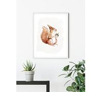 Komar Cuadro de pared con ardilla de Hungry Squirrel, tamaño: 30 x 40 cm, póster artístico para decoración de salón o dormitorio (sin marco)