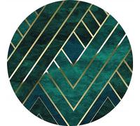 Komar D1-022 Dot - Papel pintado autoadhesivo para pared, diseño redondo, color verde y dorado