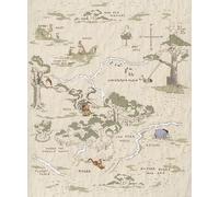 Komar Digitaldruck Vlies Fototapete - Winnie the Pooh Map - Größe 200 x 240 cm