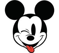 Komar Disney DD1-057 - Papel pintado fotográfico de fieltro redondo y autoadhesivo, diseño de Mickey Head Optimism, diámetro de 125 cm, para habitación infantil