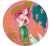 Komar Disney Dots DD1-017 - Papel pintado fotográfico de fieltro redondo y autoadhesivo (125 cm de diámetro), diseño de Ariel Happy Coral de Disney