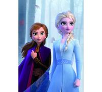 Komar Disney WB072-50x70 cm - Cuadro decorativo para habitación de bebé, sin marco (50 x 70 cm), diseño de Frozen Sisters in The Wood