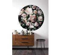 Komar DOT D1-032 - Papel pintado fotográfico de fieltro redondo y autoadhesivo, diámetro de 125 cm, 1 unidad, diseño floral, papel pintado, decoración, papel pintado de pared, D1-032