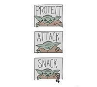 Komar Mandalorian The Child Protect Attack Snack - Tamaño: 50 x 70 cm Póster de Star Wars (sin marco)