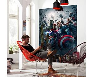 Komar Marvel Mural Fotomural Póster de Los Vengadores Age of Ultron Movie - Tamaño 184 x 254 cm, 4 partes, multicolor, papel pintado, habitación infantil, habitación juvenil, superhéroe