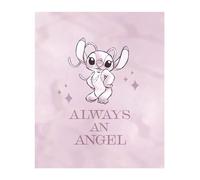 Komar Mural de pared de Stitch Always an Angel de Disney, tamaño 30 x 40 cm, impresión artística, póster, habitación infantil, color rosa