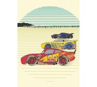 Komar Papel pintado fotográfico de fieltro de Disney Cars Stream Lines - Tamaño: 200 x 280 cm (ancho x alto) - Coche, habitación de niños, papel pintado - IADX4-040