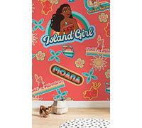 Komar Papel pintado fotográfico de fieltro para habitación infantil, diseño de Moana Island Girl de Disney, tamaño: 200 x 280 cm (ancho x alto), diseño de Vaiana