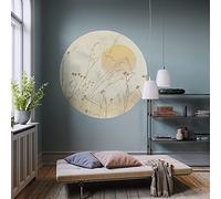 Komar Papel pintado fotográfico Dot redondo y autoadhesivo - Roseau - Diámetro 125 cm - Papel pintado para pared, dormitorio, salón, decoración de pared - D1-099