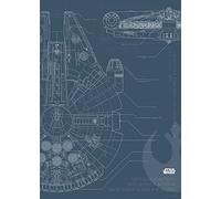 Komar Star Wars Blueprint Falcon Tamaño: 50 x 70 cm - Póster de pared (sin marco)