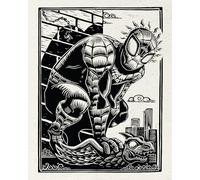 Komar WTD - Cuadro decorativo para habitación infantil (40 x 50 cm), diseño de Spiderman de Marvel
