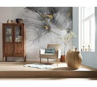 Komar WTD - Papel pintado fotográfico (300 x 280 cm, 6 paneles, ancho 50 cm), diseño de mármol dorado