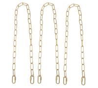 KOMBIUDA 3 Piezas Cadena de Hierro Dorada para Lámparas Colgantes y Candelabros con Superficie Lisa, Gancho Seguro y Suspensión Confiable para Decoración de Dormitorios