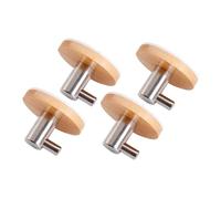 KOMBIUDA 4 piezas Ganchos Adhesivos de Pared Perchas de Madera Multifuncionales para Baño y Cocina Colgadores Resistentes para Toallas y Abrigos Diseño Moderno Taladro Color Bambú