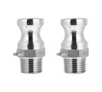 KOMBIUDA Conector de manguera Adaptador de tubo Leva y ranura tipo F de acero inoxidable, 2 piezas, con rosca NPT hembra para conexiones de agua
