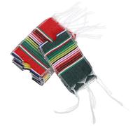 KOMBIUDA Fundas Mexicanas para Botellas, 4 Piezas de Algodón, Mini Sarape | Estilo Rayado Arcoíris, Reutilizables y Resistentes, para Fotos, Carrito Bar, Cinco de Mayo