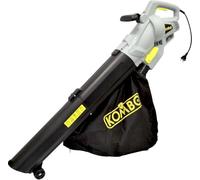 KOMBO - Soplador/Aspirador 3000W con Trituración 10:1, Velocidad 270 km/h, Bolsa 45L, con Ruedas Guía - para Hojas y Césped - Alimentación 230V