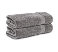 Komfortec Juego de 2 Toallas de Mano 50 x 100 cm - 100% Algodón - Suaves y Absorbentes - para Baño y Lavabo - Antracita