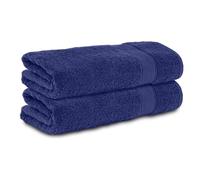 Komfortec Juego de 2 Toallas de Baño 70 x 140 cm - 100% Algodón - Suaves y Alta Absorción - Azul Marino