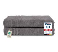 Komfortec Juego de 2 Toallas de Sauna 80x200 cm, 100% Algodón | Toallas Grandes, Suaves y Muy Absorbentes, Secado Rápido, Certificación OEKO-TEX, Antracita