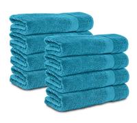 Komfortec Juego de 8 Toallas 50x100 cm, 100% Algodón | Toallas de Baño Suaves y Muy Absorbentes, Certificación OEKO-TEX, Turquesa