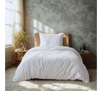 Komfortec Juego de Cama de 2 Piezas, Funda nórdica de 155 x 220 cm y Fundas de Almohada de 80 x 80 cm, 100% Microfibra cepillada, Color Blanco