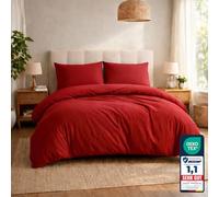 Komfortec Juego de Ropa de Cama de 240 x 220 cm con 2 Fundas de Almohada de 40 x 80 cm, de Microfibra cepillada, Color Rojo