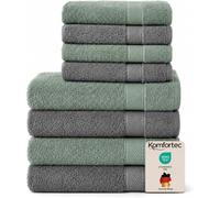 Komfortec Juego de Toallas 8 Piezas | 4 Toallas de Baño 70x140 cm y 4 Toallas 50x100 cm, 100% Algodón, Suaves y Muy Absorbentes, Certificación OEKO-TEX