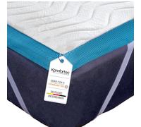 Komfortec Topper 90 x 200 cm - 5 cm de Alto, colchón de Espuma viscoelástica con 4 Gomas en Las Esquinas para Camas con somier, Funda Lavable de Aloe Vera, Color Blanco