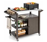 KOMFOTTEU Carrito de Barbacoa con Encimera de Acero Inoxidable