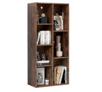 KOMFOTTEU Librería Abierta con 7 Cubos, Estantería para Libros Vertical y Horizontal, Mueble de Almacenamiento de Madera con 2 Kits Antideslizantes, para Salón Oficina, 49,5 x 23 x 106 cm (Industrial)