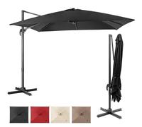 KOMFOTTEU Sombrilla 300 x 300 cm para Jardín y Terraza Exterior - Parasol Cuadrado con Manivela Giratoria 360°, Base Cruzada, 8 Varillas y Protección UV