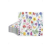 KONFEN 40 Piezas Servilletas con Motivo de Flores Silvestres, 33x33 cm Servilletas de Papel Primavera Prado Floral, Decoración de Mesa Servilletas Primavera para Boda Cumpleaños Pascua Fiesta Estilo G