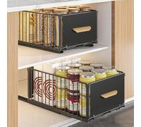 Kongming Cajones Extraibles para Cocina con Railes adhesivo, Cajon Extraible Mueble Organizador Cocina, Bandeja Extraible para Cocina Armario no Requiere Taladrar Ni Clavar (2 piezas 40 X 24 X 18cm)