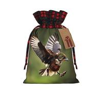 KoNsev Bolsa de regalo con cordón de bloque de color salvaje, regalo de vacaciones, suministros de fiesta de Navidad de 8.3 x 11.8 pulgadas