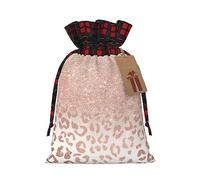 KoNsev Bolsa de regalo con cordón de color dorado con purpurina de oro rosa, regalo de vacaciones, suministros de fiesta de Navidad de 8.3 x 11.8 pulgadas