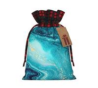 KoNsev Bolsa de regalo con cordón de color mármol azul y dorado, regalo de vacaciones, suministros de fiesta de Navidad de 8.3 x 11.8 pulgadas