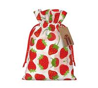KoNsev Bolsa de regalo con cordón de fresa, regalo de vacaciones, decoraciones de regalos para suministros de fiesta de Navidad
