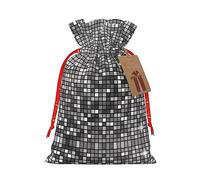 KoNsev Bolsa de regalo con cordón de lentejuelas plateadas, regalo de vacaciones, decoración para Navidad y Halloween, suministros de fiesta de 4.7 x 6.9 pulgadas