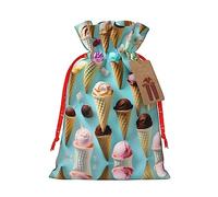 KoNsev Bolsa de regalo con cordón para conos de helado, regalo de vacaciones, decoraciones de regalos para suministros de fiesta de Navidad