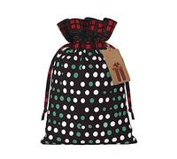 KoNsev Bonita bolsa de regalo con cordón de bloque de color de lunares, regalo de vacaciones, suministros de Navidad, decoración de Halloween, 4.7 x 6.9 pulgadas