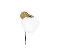 Konsthantverk Lámpara de pared DK 1 luz Latón crudo/blanco mate