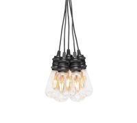 Konstsmide 2351-800 - Juego básico de luces led para jardín (10 bombillas, 24 V, IP44, cable negro)