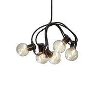 Konstsmide 2373 - 800, Cadena De Luces Led, Transparente/Para Exterior (Ip44)/10 Bombillas Transparentes, 20 Diodos De Color Ámbar/Temporizador, Funciona Con Pilas: 4 X Aa 1,5 V (No Incluidas.)