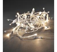 Konstsmide 3180-103 - Guirnalda LED para el árbol de navidad (perlas de cristal, 20 diodos de blanco cálido, pilas 3 x AA de 1,5 V)