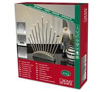 Konstsmide 3537-900 - Candelabro LED de metal (11 diodos, luz blanca cálida, transformador interior de 24 V, cable blanco, acabado cepillado)
