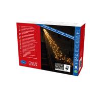 'Konstsmide 3865 - 800 - Guirnalda de micro LED Luz Cadena Cluster/para exterior (IP44)/con 8 funciones, dispositivo de control y función de memoria/1536 ámbar diodos, transformador exterior de 36 V/Cable Negro